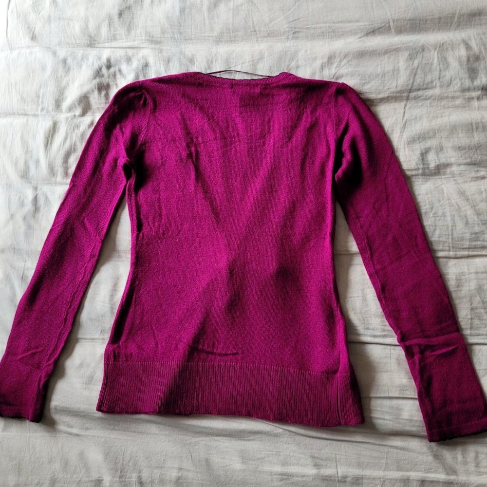 MNG fuchsia angora-blend cardigan (Size S) - Picture 2 of 10